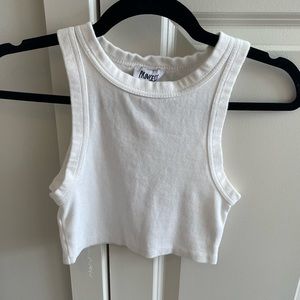 princess poll cropped white tank